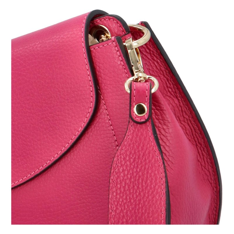 Luxusní dámská kožená kabelka April, fuschiová