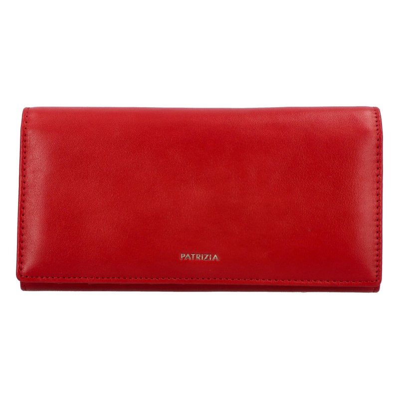 Praktická dámská kožená peněženka s velkou přihrádkou na karty Sheron, hladká červená