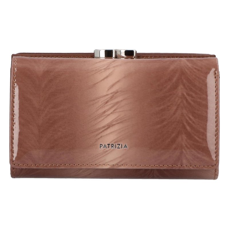 Menší luxusní dámská kožená peněženka Monty, zemitá lak