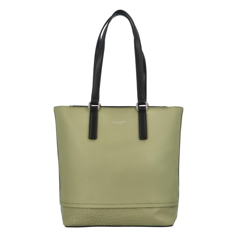 Stylová dámská koženková shopper taška Garnison, světle zelená