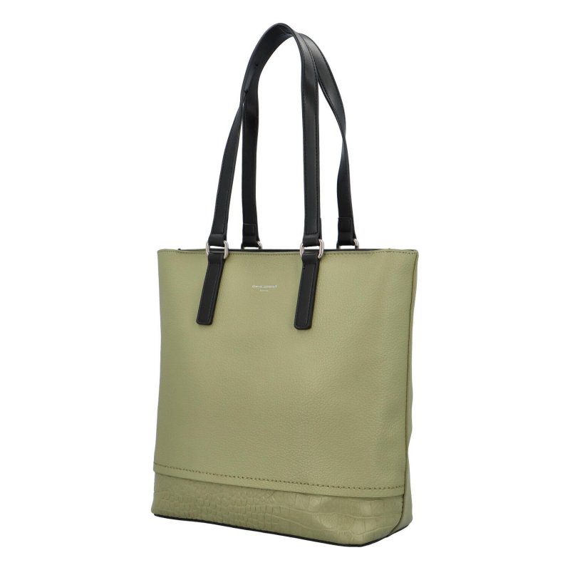 Stylová dámská koženková shopper taška Garnison, světle zelená