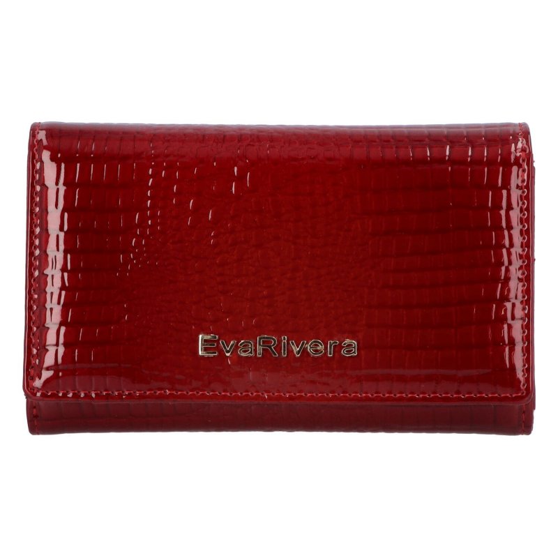 Dámská menší kožená peněženka v lakovém provedení Sargoni, červená