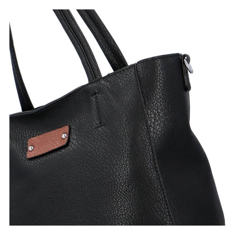 Stylová dámská koženková shopper taška Fábio, černá