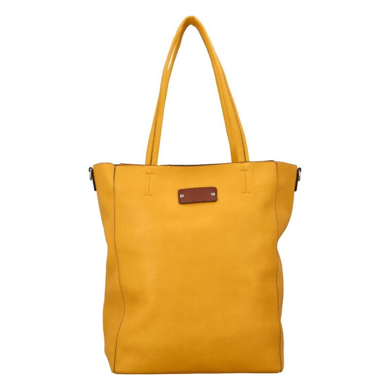 Stylová dámská koženková shopper taška Fábio, žlutá