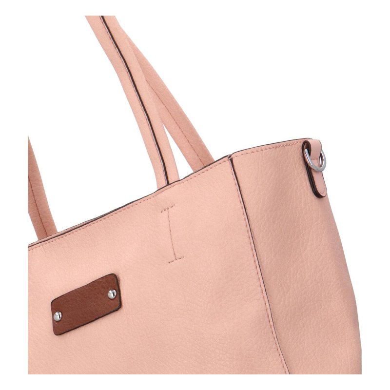Stylová dámská koženková shopper taška Fábio, růžová