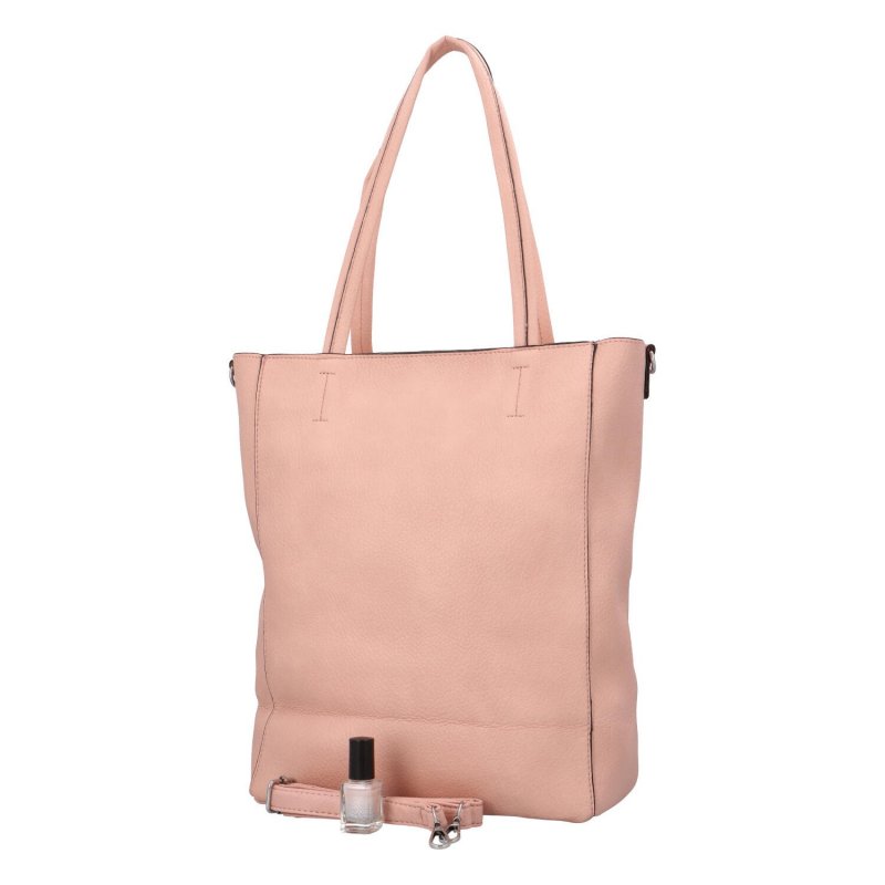 Stylová dámská koženková shopper taška Fábio, růžová