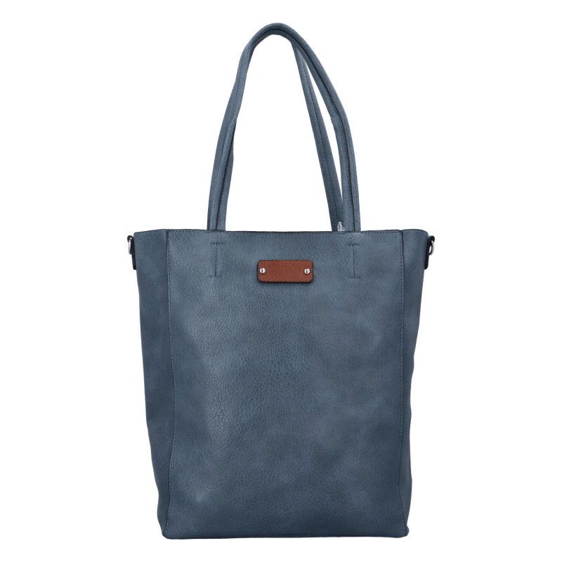 Stylová dámská koženková shopper taška Fábio, modrozelená