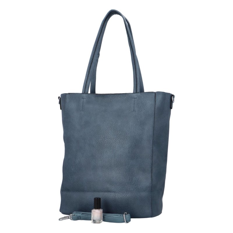 Stylová dámská koženková shopper taška Fábio, modrozelená