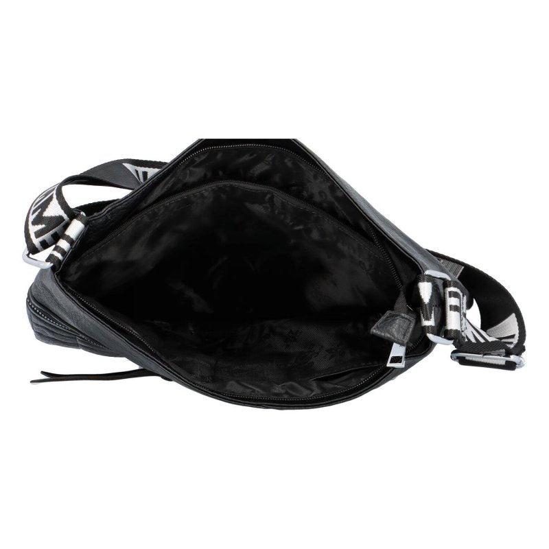 Dámská koženková crossbody taška s výrazným prošíváním  Accor, černá