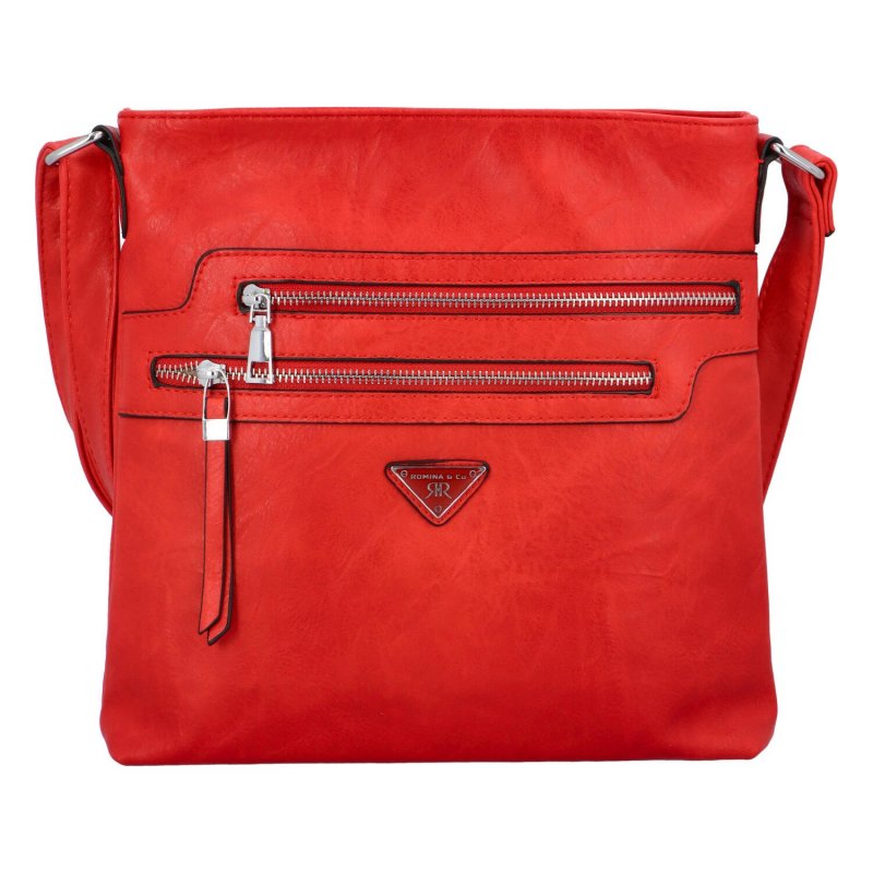 Větší dámská koženková crossbody taška Lorena, červená