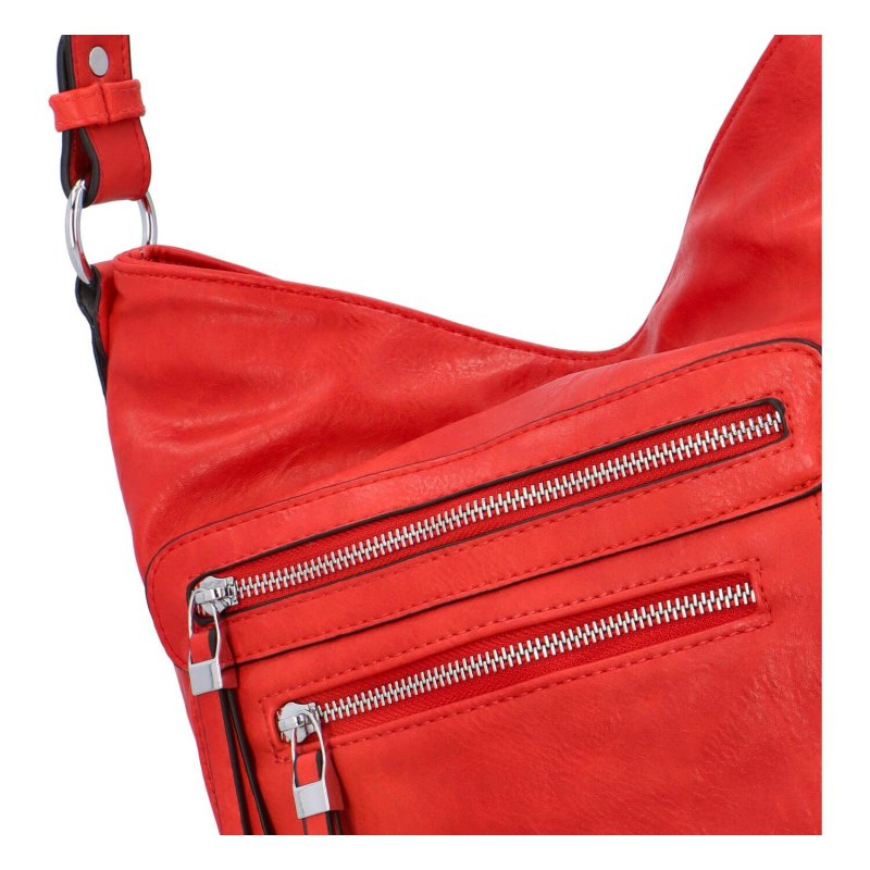 Praktická dámská koženková taška Harison, červená
