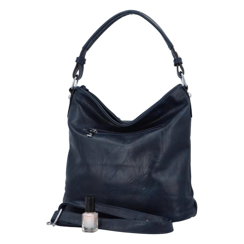 Praktická dámská koženková taška Harison,  tmavě modrá