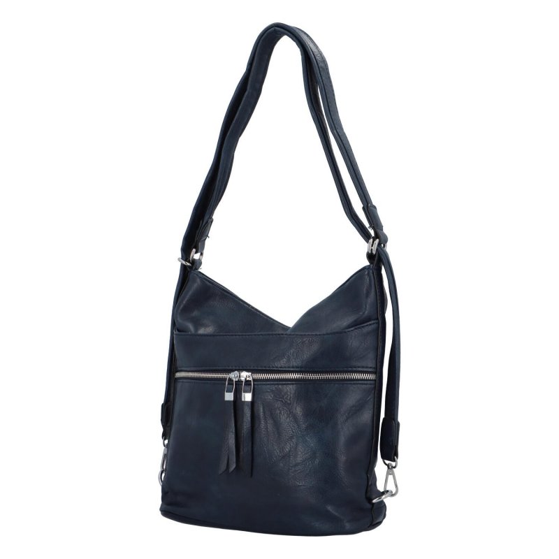 Praktický koženkový kabelko/batoh Scarlet, tmavě modrá