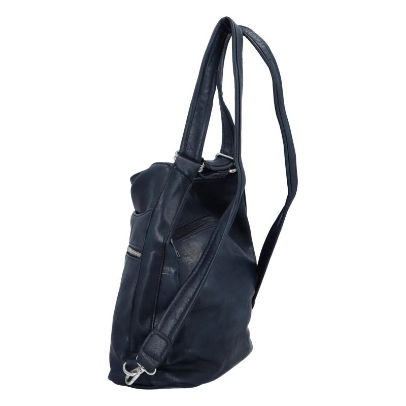 Praktický koženkový kabelko/batoh Scarlet, tmavě modrá