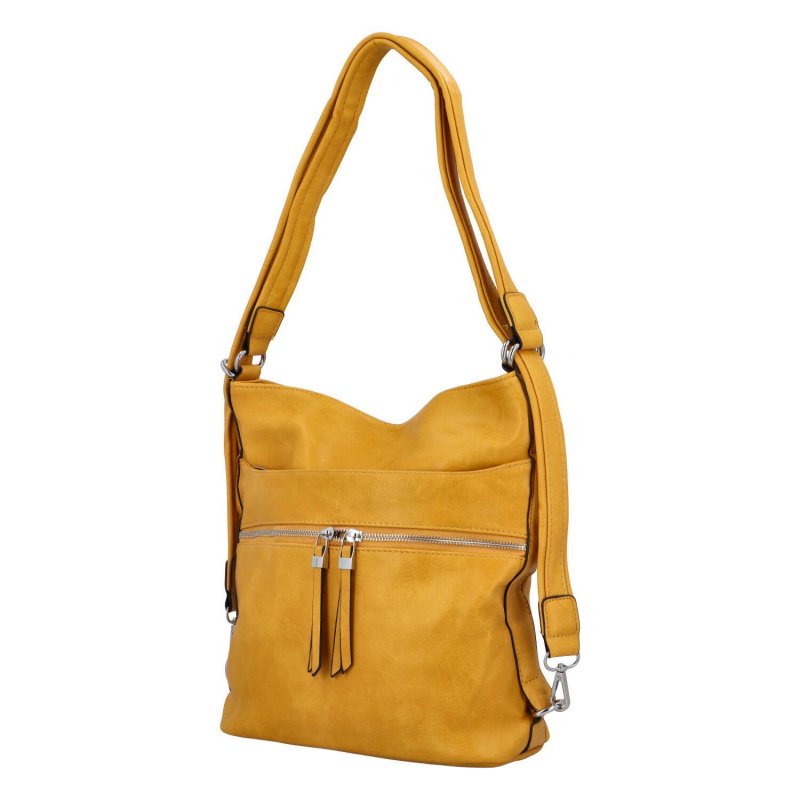 Praktický koženkový kabelko/batoh Scarlet, žlutá