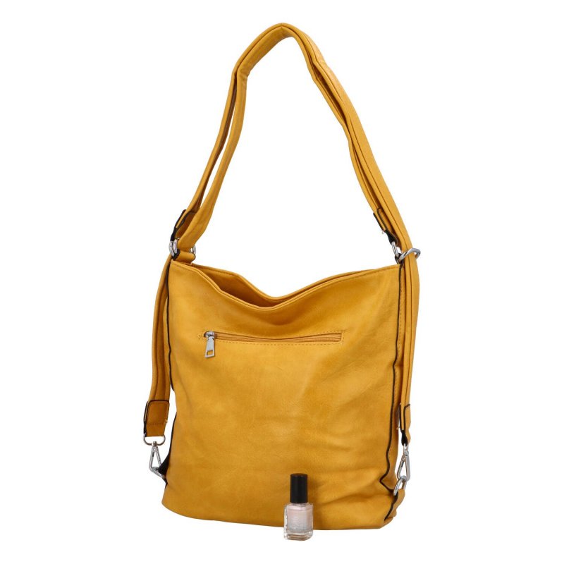 Praktický koženkový kabelko/batoh Scarlet, žlutá
