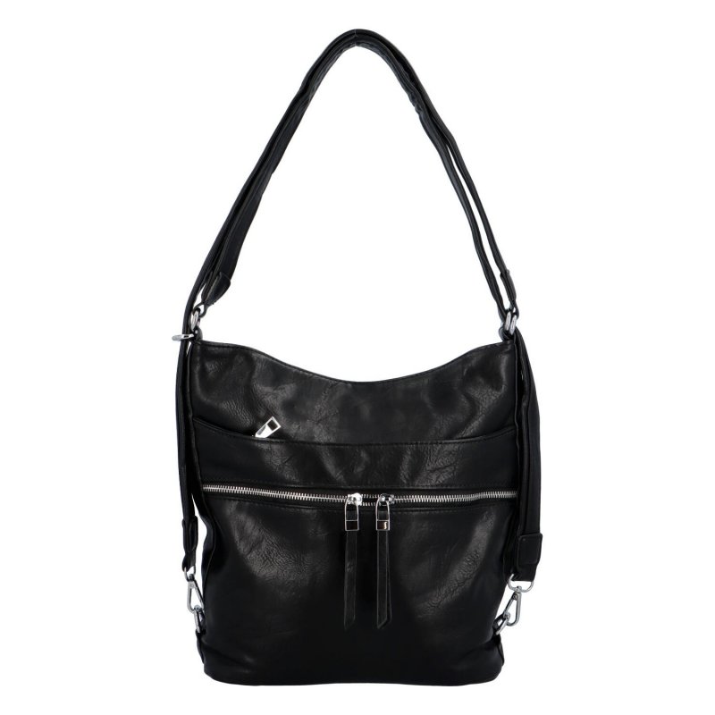 Praktický koženkový kabelko/batoh Scarlet, černá