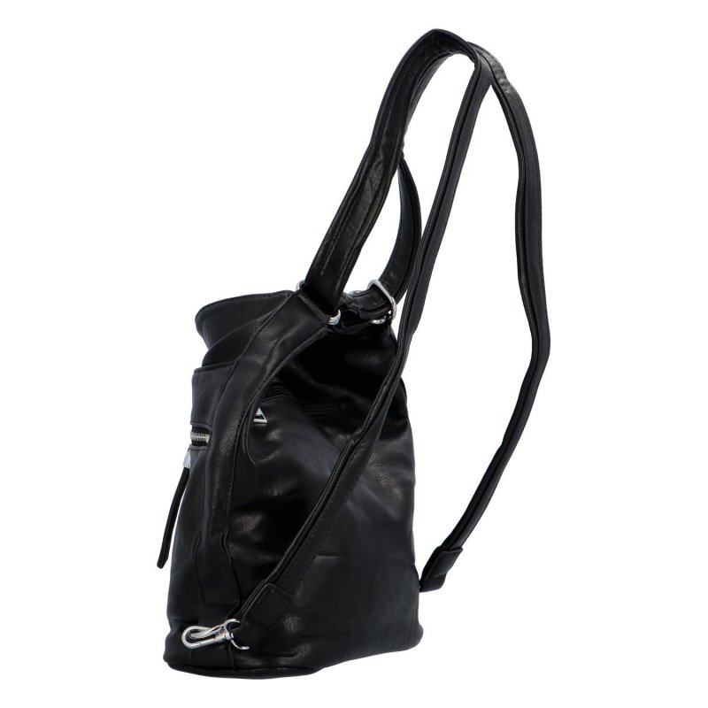 Praktický koženkový kabelko/batoh Scarlet, černá