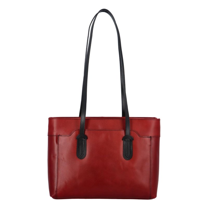 Kožená dámská kombinovaná kabelka Jonas, červená/černá