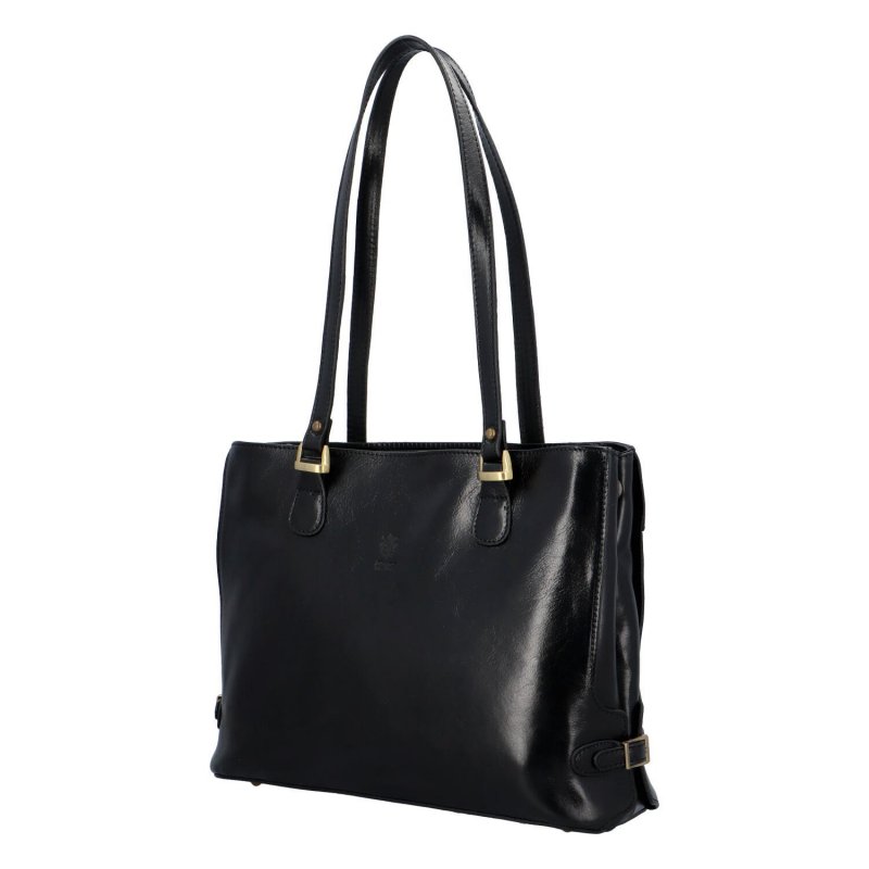 Luxusní dámská kožená kabelka Iris, černá