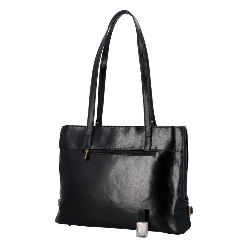Luxusní dámská kožená kabelka Iris, černá