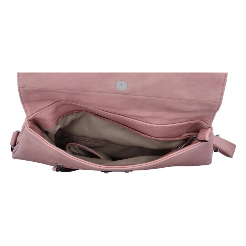 Větší pohodlný dámský koženkový batoh Madona, růžová