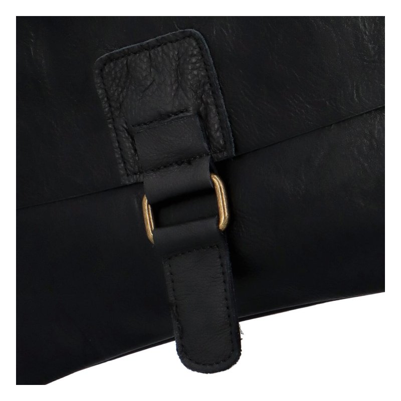 Stylová dámská koženková crossbody taška s klopou Sandra, černá