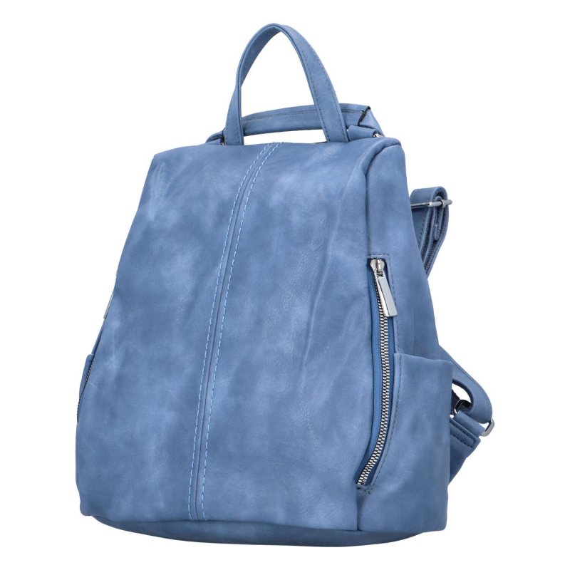 Módní dámský koženkový kabelko/batoh Litea, modrá