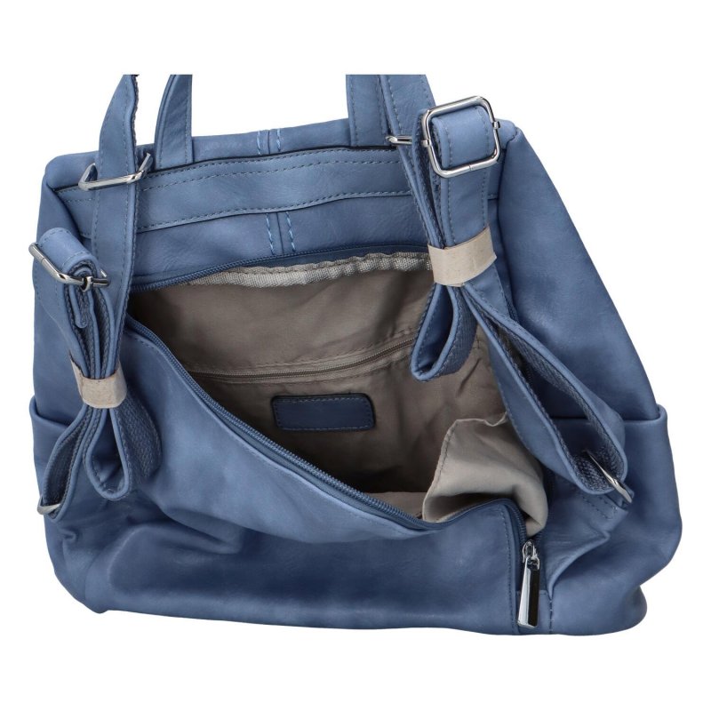 Módní dámský koženkový kabelko/batoh Litea, modrá
