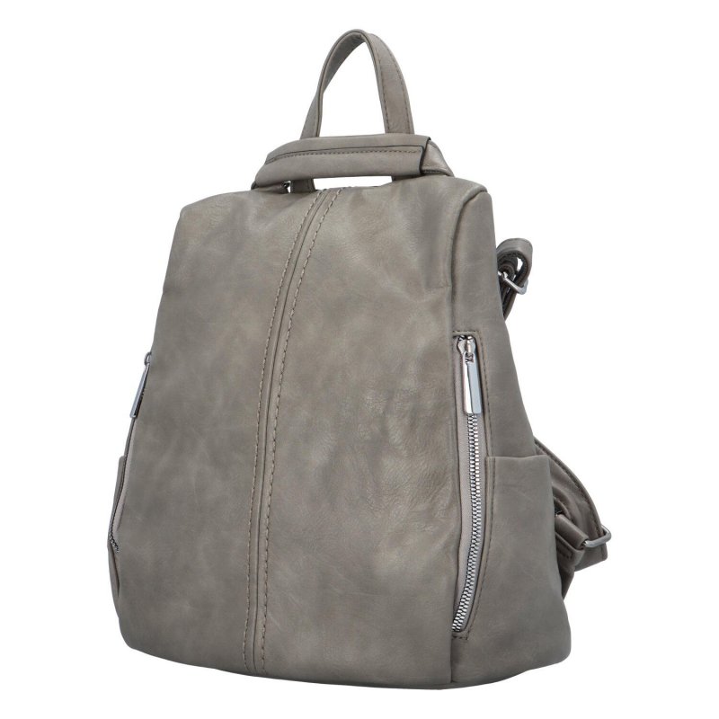 Módní dámský koženkový kabelko/batoh Litea, šedá