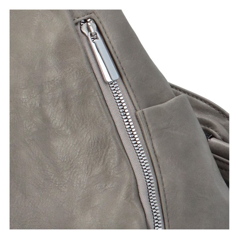 Módní dámský koženkový kabelko/batoh Litea, šedá