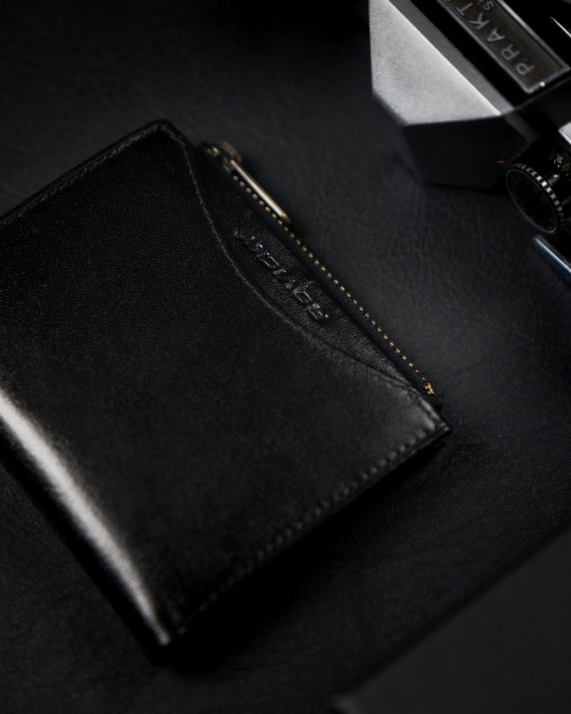 Trendová pánská kožená peněženka Dero, černá/černá
