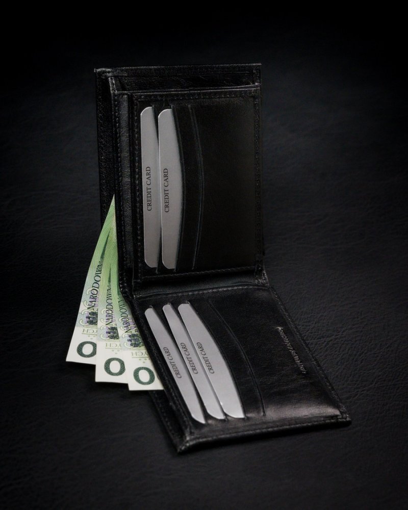 Trendová pánská kožená peněženka Truko, černá/černá