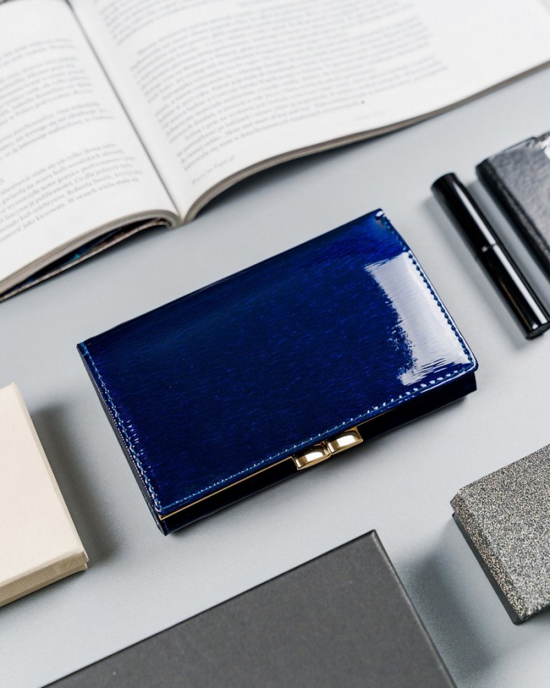 Kožená dámská peněženka Aurora, modrá