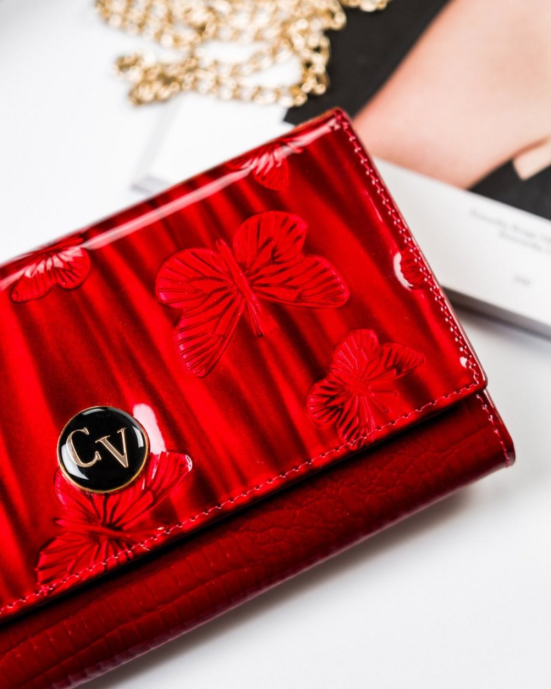 Stylová kožená peněženka Cavaldi Azora, červená