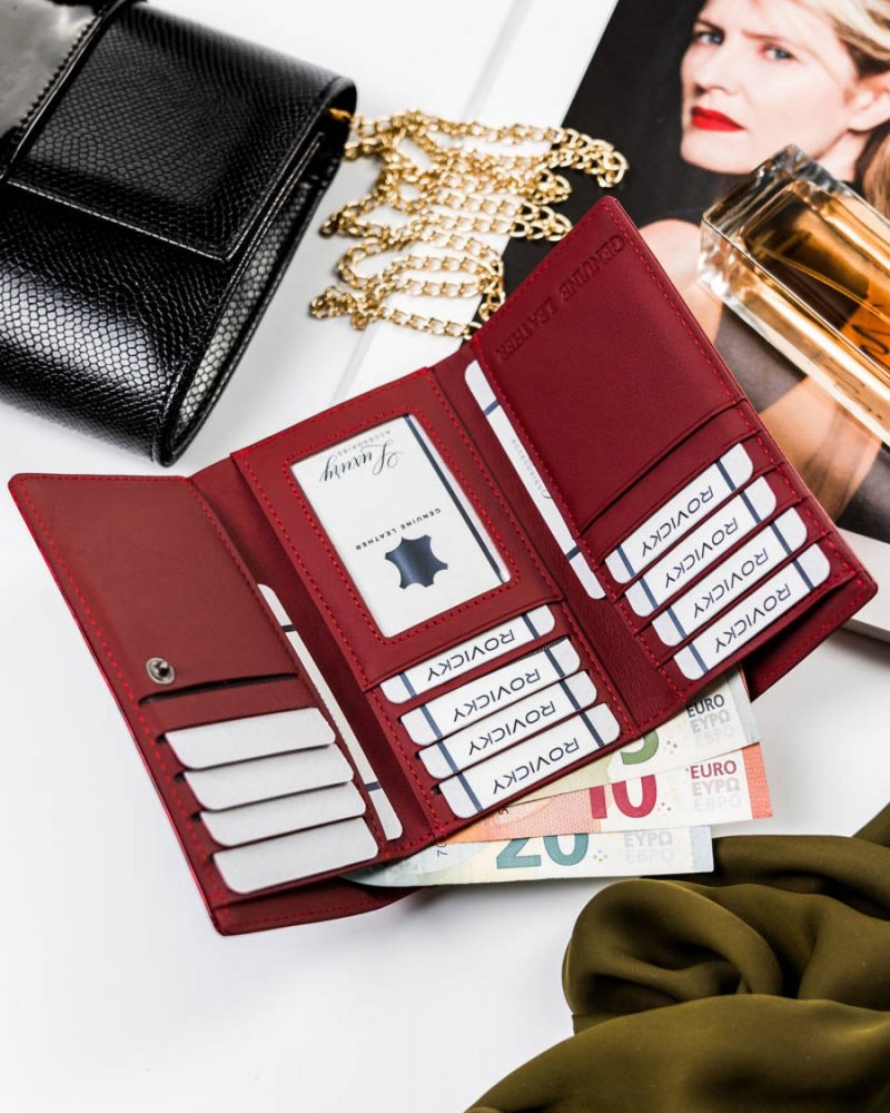Trendová kožená peněženka Cavaldi Lucia, červená