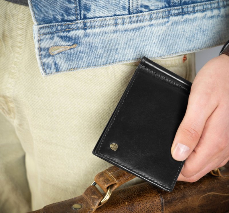 Trendová pánská kožená peněženka Efilo, černá