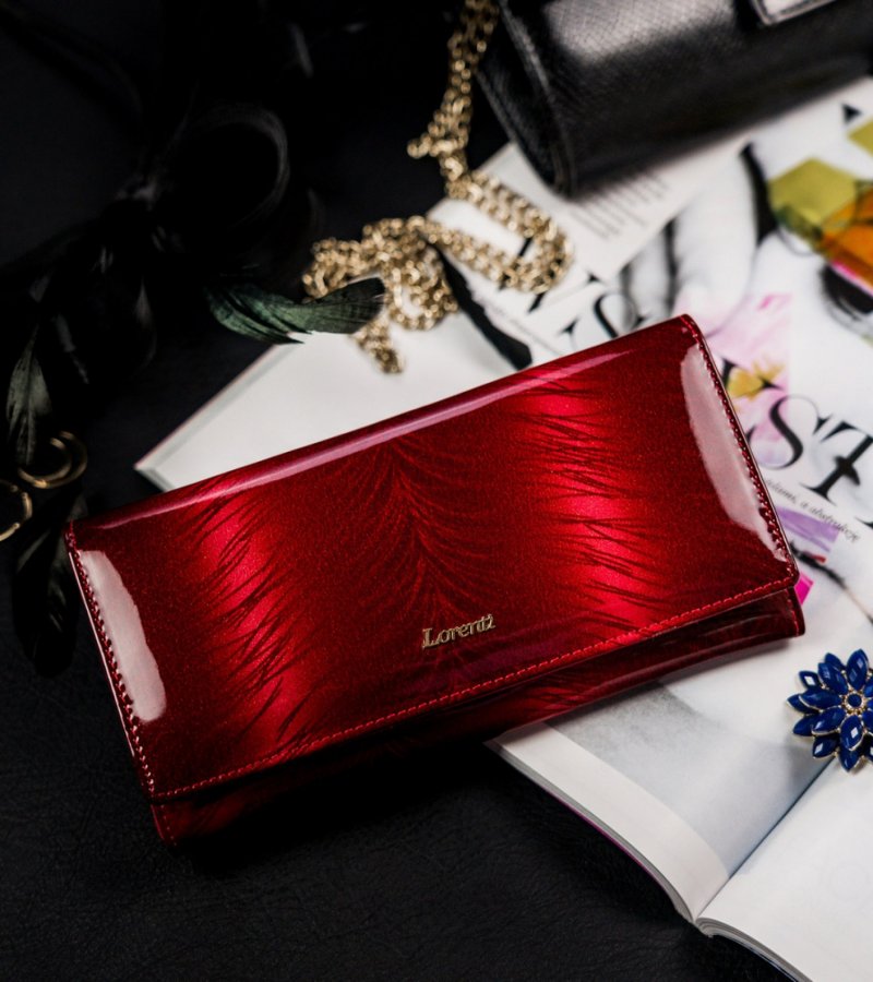 Luxusní dámská kožená peněženka Roke, červená