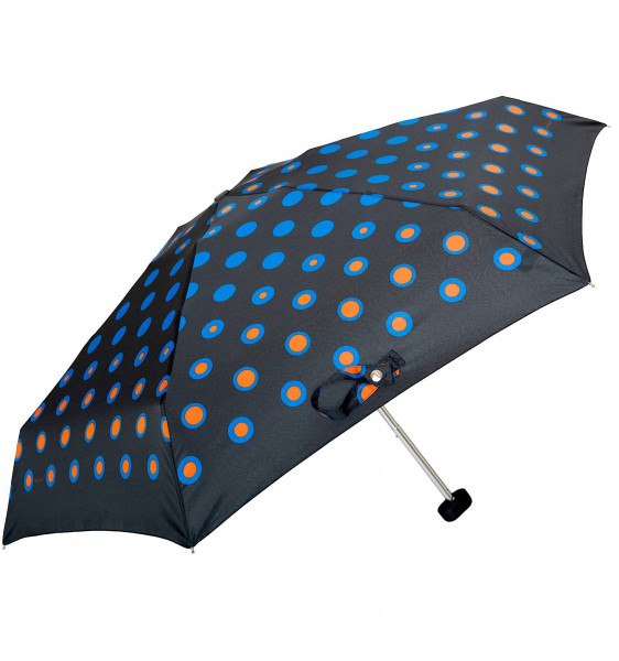 Skládací deštník mini Kroužky, černá