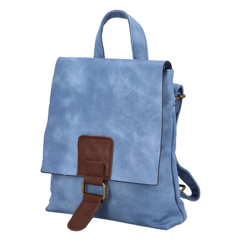 Menší dámský koženkový kabelko/batoh Kessy, světle modrá