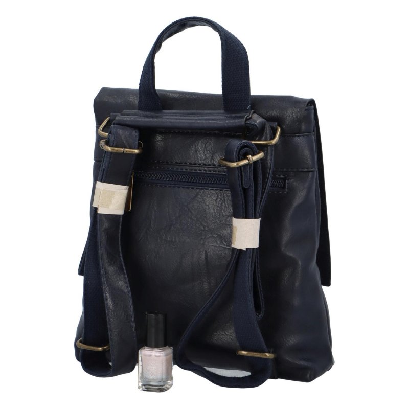 Menší dámský koženkový kabelko/batoh Kessy, tmavě béžová