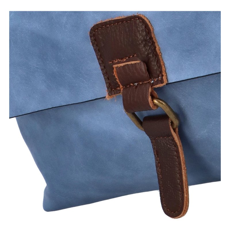 Dámský koženkový kabelko/batoh s výraznou klopou Gera, modrá