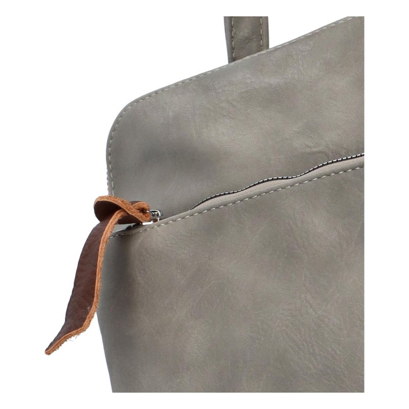 Módní dámský koženkový kabelko/batoh Karel, šedá