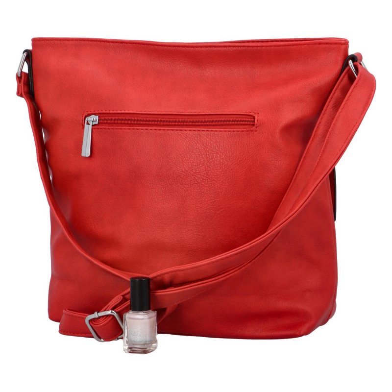 Příjemná dámská koženková crossbody taška Kety, červena