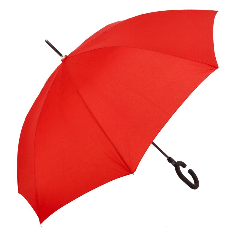 Výrazný velký holový deštník se zajímavou rukojetí Redish, červená