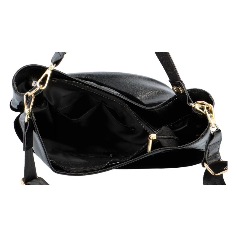 Příjemná kombinovaná dámská koženková taška Maure Laura B., černá/semiš