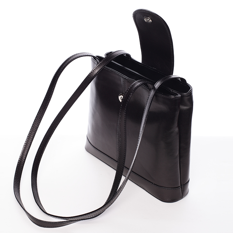 Kožená kabelka Fátima, černá 