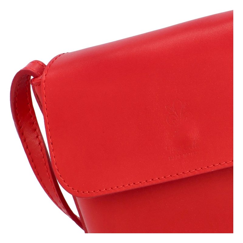 Kožená dámská stylová crossbody kabelka Sendii, červená