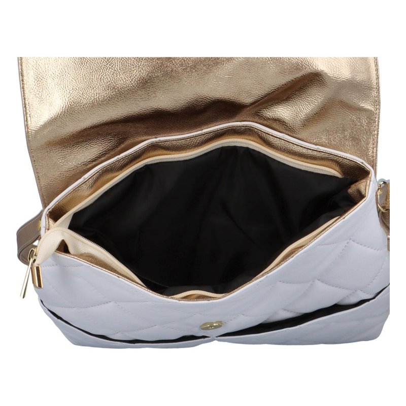 Luxusní dámský koženkový kabelko/batůžek L. Golden Laura, bílá
