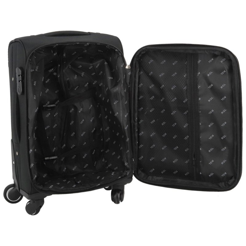 Cestovní látkový kufr Bellagio vel. S černý/modrý